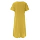 thumbnail image 4 of Vestido informal de mujer, de manga corta, cuello redondo, holgado y con bolsillos, en color liso., 4 of 5
