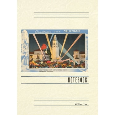 Vintage Lined Notebook Greetings from California, Movie Premiere, (Paperback)
