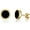 Gold Black, variant on Stainless Steel Classical Simple Round Turquoise Onyx Screw Fitting Stud Earrings