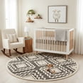 thumbnail image 2 of Ox Bay Talia 4' Round Gray/Cream Geometric Wool Indoor Area Rug, 2 of 10