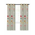thumbnail image 7 of Green Spring Floral Blackout Curtains for Bedroom, Colorful Summer Flowers Vintage Botanical Thermal Insulated Kitchen Drapes with Grommets, Light Blocking Window Treatment, 2 Panels 52" x 84", 7 of 7