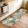 thumbnail image 2 of Ocean Seashell Area&nbsp;Rug 2x6ft Nautical Coastal Watercolor Sea Shell Seaweed Flower Non-Slip&nbsp;Washable Square&nbsp;Rugs Soft Felt Indoor Floor Mat for Bedroom Kitchen Living Room Bathroom, 2 of 9