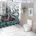 thumbnail image 7 of Orinice  Nautical Shower Curtain Ocean Shower Curtain for Bathroom Octopus Sailboat Shower Curtain Set Decor with 12 Hooks  69x72, 7 of 7