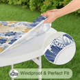 thumbnail image 5 of Pioneer Flower Floral Print Pattern Round Fitted Tablecloth with Elastic Edge,Dining Table Cover Waterproof,Outdoor Round Tablecloth for Camping,Dining,Indoor and Outdoor, 5 of 7