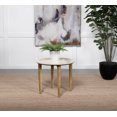 thumbnail image 2 of Aldis Round Marble Top Side End Table White and Natural, 2 of 5