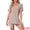 Brown, variant on Women's Pajama Set Split Jersey Knit Tops with Fitted Shorts S Brown