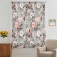 thumbnail image 3 of Pink Green Spring Floral Sheer Curtains 72 Inches Long, Vintage Botanical Summer Light Filering Curtains, Breathable Simi Curtain Privacy Drapes for Living Room Bedroom Lightweight Window Treatment, 3 of 9