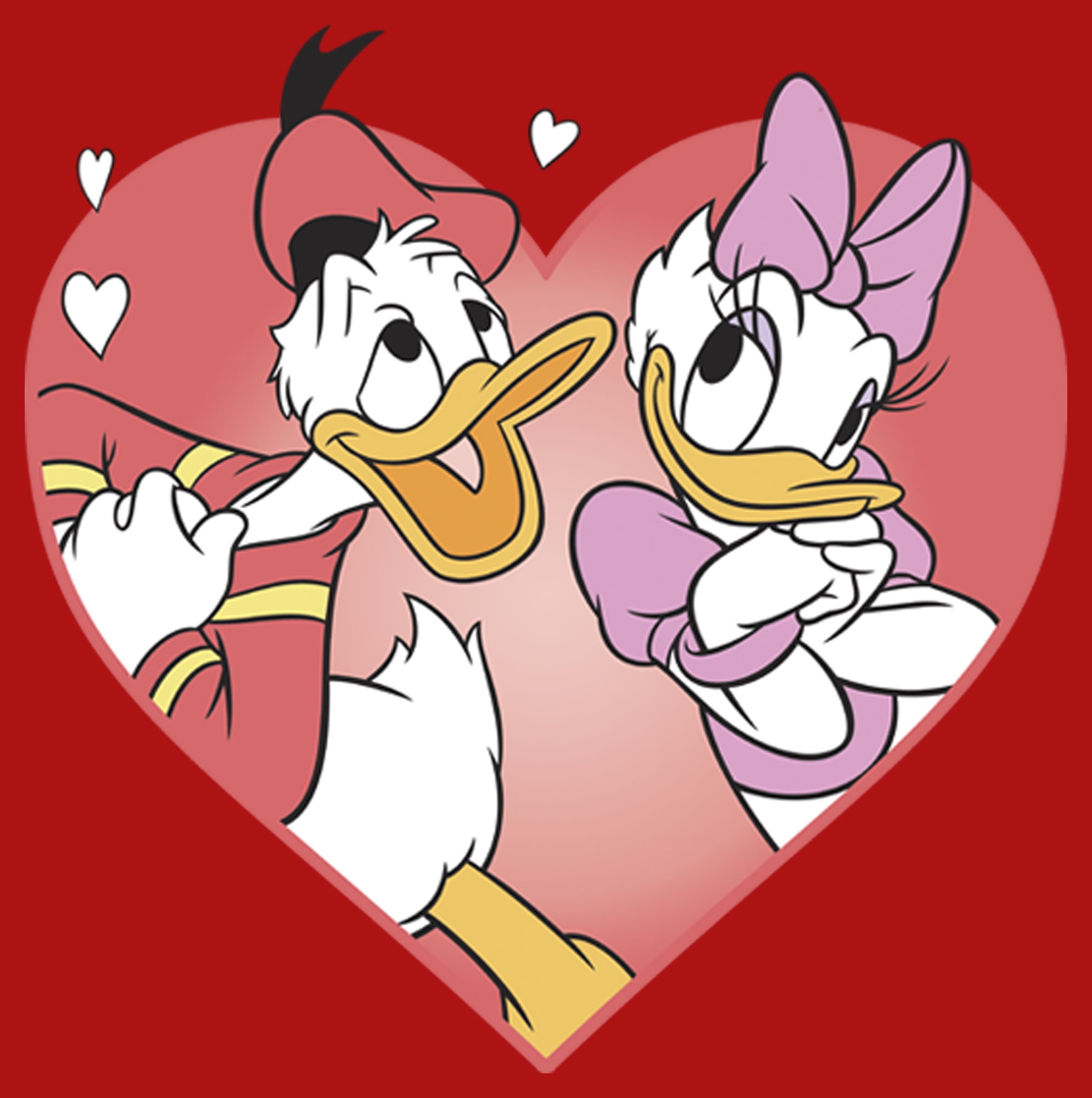 Boy's Mickey \u0026 Friends Donald and Daisy In Love Graphic Tee Red Medium -  Walmart.com, image size:1989x2000