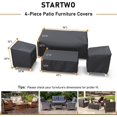 thumbnail image 4 of STARTWO Outdoor Rattan/Wicker Chair Furniture Cover Set, 4-Piece, 600D Heavy Duty Water-Resistant Fabric (Black), 4 of 8