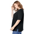 thumbnail image 3 of Woman Within Plus Size Perfect Elbow-Sleeve Square-Neck Tee, 3 of 6