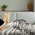 thumbnail image 3 of Bali Soft Flannel Fleece Throw Blanket, Bali Indonesia Traditional Galungan Balinese Building Exotic Illustration, Cozy Plush for Indoor and Outdoor Use, 60" x 80", Ivory and Black, by Ambesonne, 3 of 5