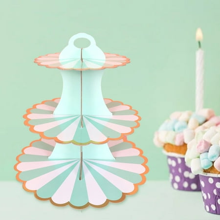

GROFRY Cake Stand Disposable Exquisite Paper Lace Edge Three-layer Dessert Stand for Wedding