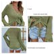 thumbnail image 3 of Tops De Punto De Manga Larga, Suéter De Punto Informal Transpirable Ahuecado Para Mujer Encantador Para La Oficina Para Ir De Compras Para Mujer ANGGREK Verde L, 3 of 8