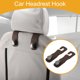 thumbnail image 2 of Gancho Universal para Reposacabezas de Asiento de Coche, 2 Pcs, Cuero Sintético Metal, Marrón Oscuro, 6.61"x1.81", 2 of 7
