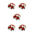 thumbnail image 1 of Ruiboury Exquisite And Elegant Fake Flower Ball Arrangement Bouquet For Beautiful Home Decor Rose Props red 5Set, 1 of 6