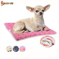 Spencer Large Dog Cat Pet Sleep Mat Soft Warm Reversible Fleece Crate Bed Mat Kennel Cage Cushion for Large Medium Small Dog Cat (S, Pink)