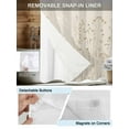 thumbnail image 3 of No Hook Shower Curtain with Snap in Liner Fall Wildflowers Shower Curtain -Fabric Waterproof Inner Liner, Flowers Leaves Floral Shower Curtains Washable 60"x72", 3 of 9