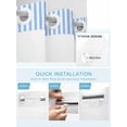 thumbnail image 5 of No Hook Cloth Fabric Shower Curtain with Snap in Liner, Blue White Stripe Waterproof Shower Curtains Set with See Through Top Window, Modern Minimalist Geometric Striped Bath Curtains Shower 60"x72", 5 of 6