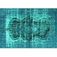 thumbnail image 1 of Ahgly Company Machine Washable Indoor Rectangle Persian Turquoise Blue Bohemian Area Rugs, 2' x 5', 1 of 4