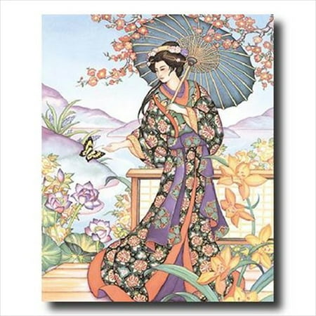 - Japanese Girl Butterfly Asian Wall Picture Art Print