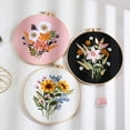 thumbnail image 6 of Embroidery Kits for Beginners Hand Embroidery Colorful Flower Plant Diy Kits with Embroidery Hoops Needles Threads, 6 of 8