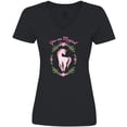 thumbnail image 3 of Inktastic You are Magical Pink and White Unicorn with Flowers Women's V-Neck T-Shirt, 3 of 5