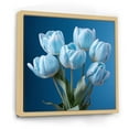 thumbnail image 2 of Designart "Blooming Azure Blue Tulips IV" Tulips Floater Framed Wall Art Living Room, 2 of 5