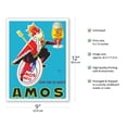 thumbnail image 2 of Amos Pils Beer - 100 Years of Health - Gambrinus King of Beer - Vintage Advertising Poster by Raymond Gay c.1960 - Master Art Print (Unframed) 9in x 12in, 2 of 4