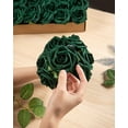 thumbnail image 5 of 25Pcs Artificial Roses Flowers Fake Roses with Stems Real Touch Foam Flowers for DIY Wedding Bouquet Baby Shower Centerpiece Floral Arrangement Party Home Decor(Hunt Green), 5 of 5