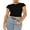 Black, variant on Gureui Women Short Sleeve Slim Cropped T-shirt Tops Solid Color Round Neck casual Basic Pullover Tank Tops Streetwear