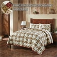 thumbnail image 4 of VHC Brands Custom House Wedding Rings Queen Quilt Set; 1-Quilt 94Wx94L w/2 Shams 21x27, Bedding Set, Country Farmhouse Bedding, Cotton, Custom House Collection, Square 94x94, Dark Creme, 4 of 7