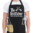 thumbnail image 1 of Kaidouma Delantales Divertidos Para Parrilla Para Hombres - The Grillfather - Delantal Divertido Para Cocinar A La Parrilla Con 2 Bolsillos - Cumpleaños Día Del Padre Regalos De Navidad Para Papá Padr, 1 of 5