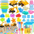 thumbnail image 1 of Juguetes de arena FHOZGECY de Beach Toys con 3 camiones y 3 cubos de playa, 35 unidades, 1 of 6