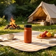 thumbnail image 4 of Stylish Stainless Steel Insulated Cup - Portable Coffee Travel Mug for Camping Car Office, Direct Drink Design Hot Cold Beverage, Orange, JKODE, 4 of 6