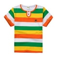 thumbnail image 1 of Hiiyo T-Shirt Rayé à Manches Courtes pour Petits Garçons, Col Rond, Tailles 2-12, 1 of 3