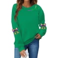 thumbnail image 3 of Craaazy Mardi Gras Clothing Women's Loose Crewneck Long Sleeve Mardi Gras Sweatshirts Gifts, 3 of 4