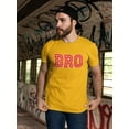 thumbnail image 2 of BRO Red & White Frat Graphic Men Gold T-Shirt, Male Large, 2 of 4