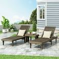thumbnail image 2 of Addisyn Outdoor Acacia Wood 3 Piece Chaise Lounge Set, Gray, 2 of 10