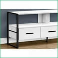thumbnail image 4 of TV Furniture | 49.25” Modern Industrial TV Stand | White Laminate & Black Metal | Storage Drawers | White | TV Furniture, 4 of 5