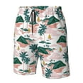 thumbnail image 6 of Uemuo Hawaii Palms Pattern Men's Swim Trunks Hawaiian Beach Bathing Suit Swimsuits Beach Quick-Dry Shorts with Pockets-3X-Large, 6 of 9