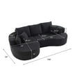 thumbnail image 4 of Christopher Knight Home 106" Modern Curved Cloud Sectional Sofa with 7 Pillows, 4 Seater Couch, Black, 4 of 7