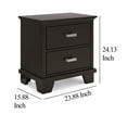 thumbnail image 5 of Benjara BM327965 Teno Nightstand - 2 Drawers - Nickel Handles - Dark Brown Solid Hardwood, 5 of 5