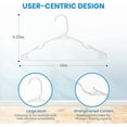 thumbnail image 2 of Simple Deluxe 50 Pack Plastic Hangers, Lightweight and Space-Saving Hangers, Durable Clothes Hangers for Shirts, Coats, Dresses, Pants, White, 2 of 10