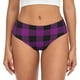 thumbnail image 1 of Fotbe Purple Black Plaid Calzones Estampados para Mujer – Ropa Interior de Algodón, Cómoda, Suave y Elástica-Small, 1 of 6