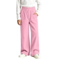 thumbnail image 5 of BXJX Girls Corduroy Pants Size 14-16, Outdoor Elastic Waist Straight Leg School Kids Casual Pants Pink, 5 of 8