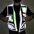 thumbnail image 4 of Penkiiy Chaleco reflectante Casual Rompevientos Noche Sporting Coat Ropa con capucha Multi-bolsillo Pesca Trabajo sin mangas Top 2XL Negro, 4 of 9