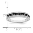 thumbnail image 5 of White Night Sterling Silver Rhodium-plated Black and White Diamond Band, 5 of 7