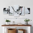 thumbnail image 2 of Elephant Stock Ice Hockey Wall Art - Horizontal Multi Panel Canvas - Living Room Wall Decor - Sports Multi Panel - Black And Gray Decor - 36" x 15", 2 of 4