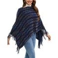 thumbnail image 2 of LELINTA Womens Fringe Tassel Poncho Sweater Pullover Cardian Wrap Topper for Autumn Winter Season, One Size, 2 of 7