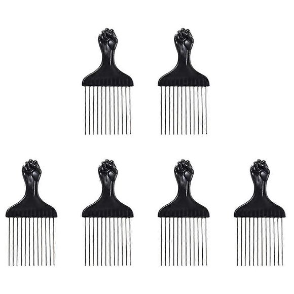 Juego de peines para cabello afro con dientes anchos de metal duradero para peinar el cabello rizado.
